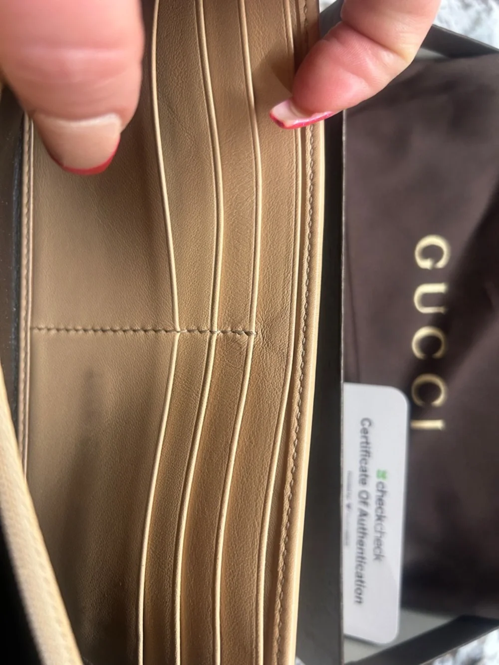 Gucci Brown GG Monogram Continental Wallet with Gold Heart Emblem EUC with COA - Picture 10 of 15